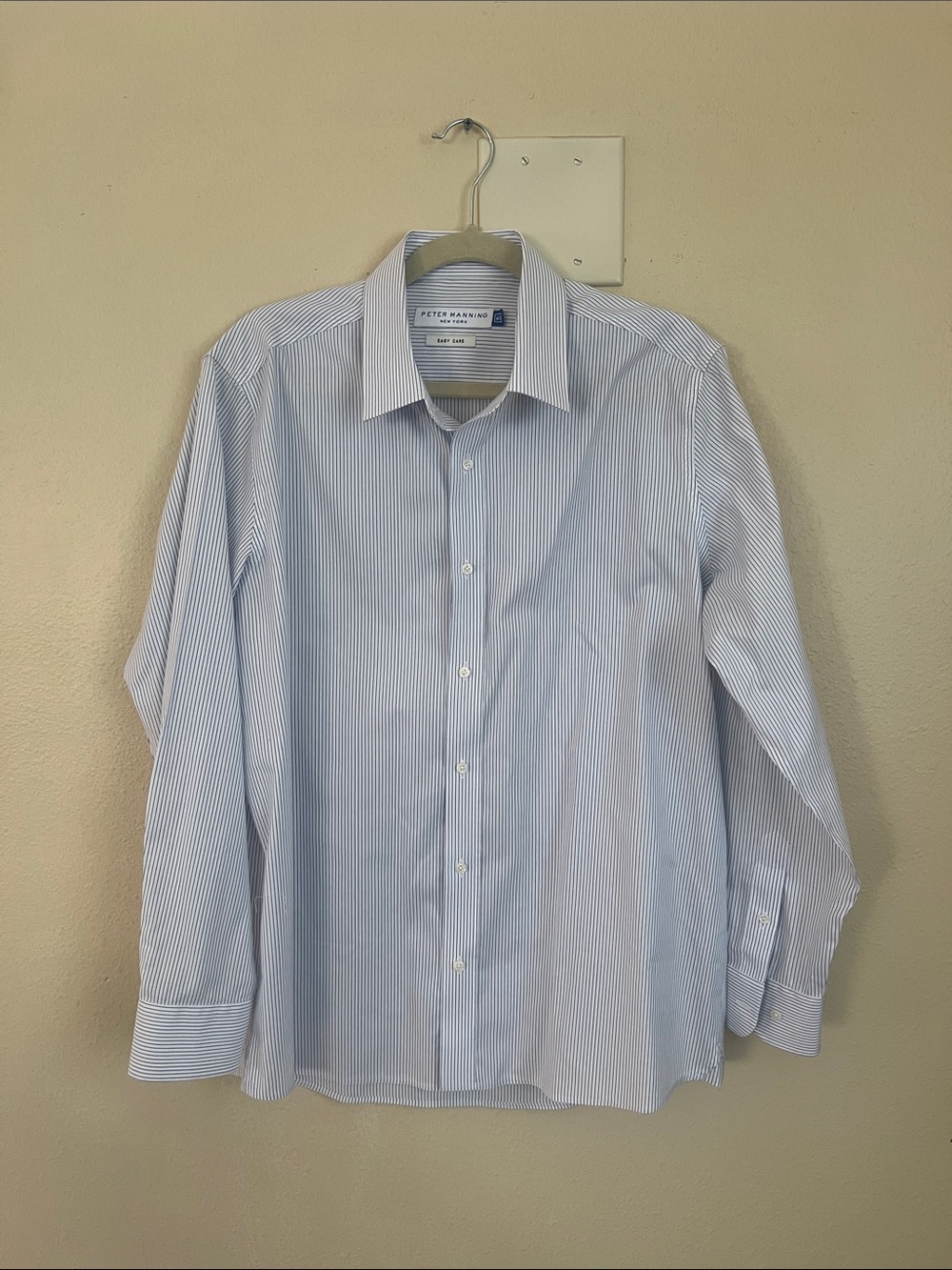 Peter Manning Classic Blue Stripe Dress Shirt - Men's